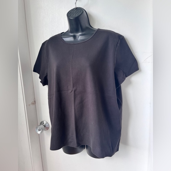 Eileen Fisher Tops - Eileen Fisher Plus Size Black Jersey Crew Neck Short Sleeve Tee Top 1X